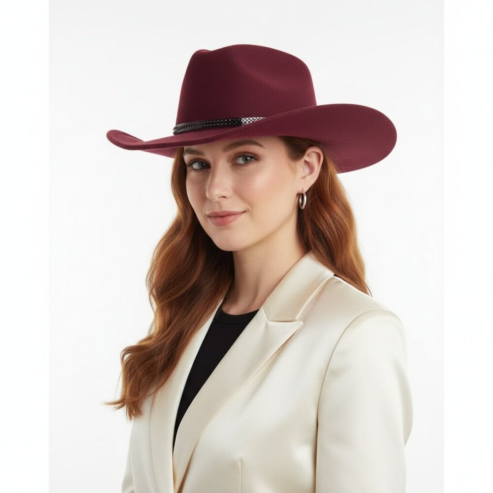 SCALA | Burgundy Wool Wire Brim Fedora Hat